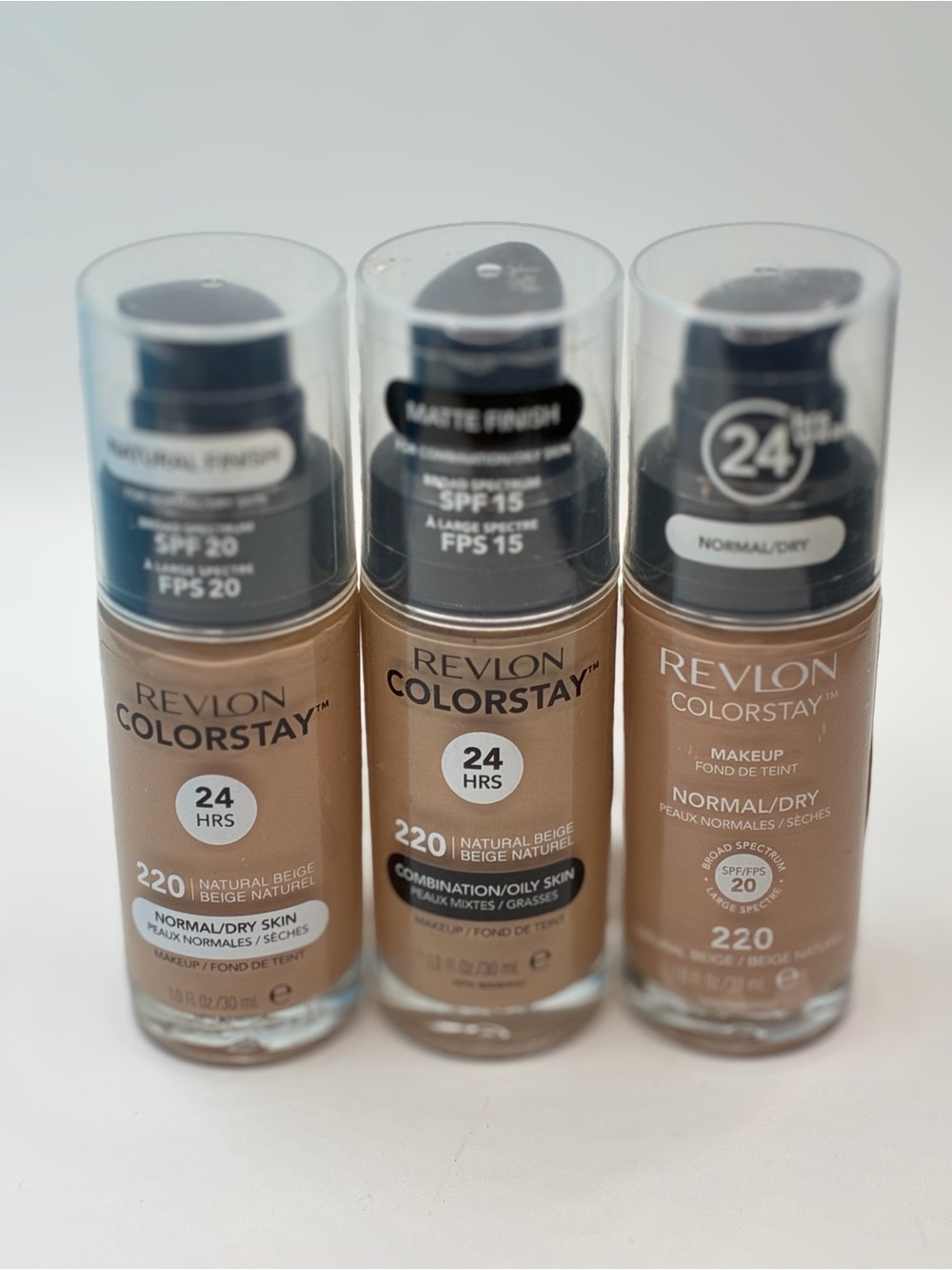 3-Pk Revlon ColorStay SPF 24 Hour Liquid Foundation 220 Natural Beige